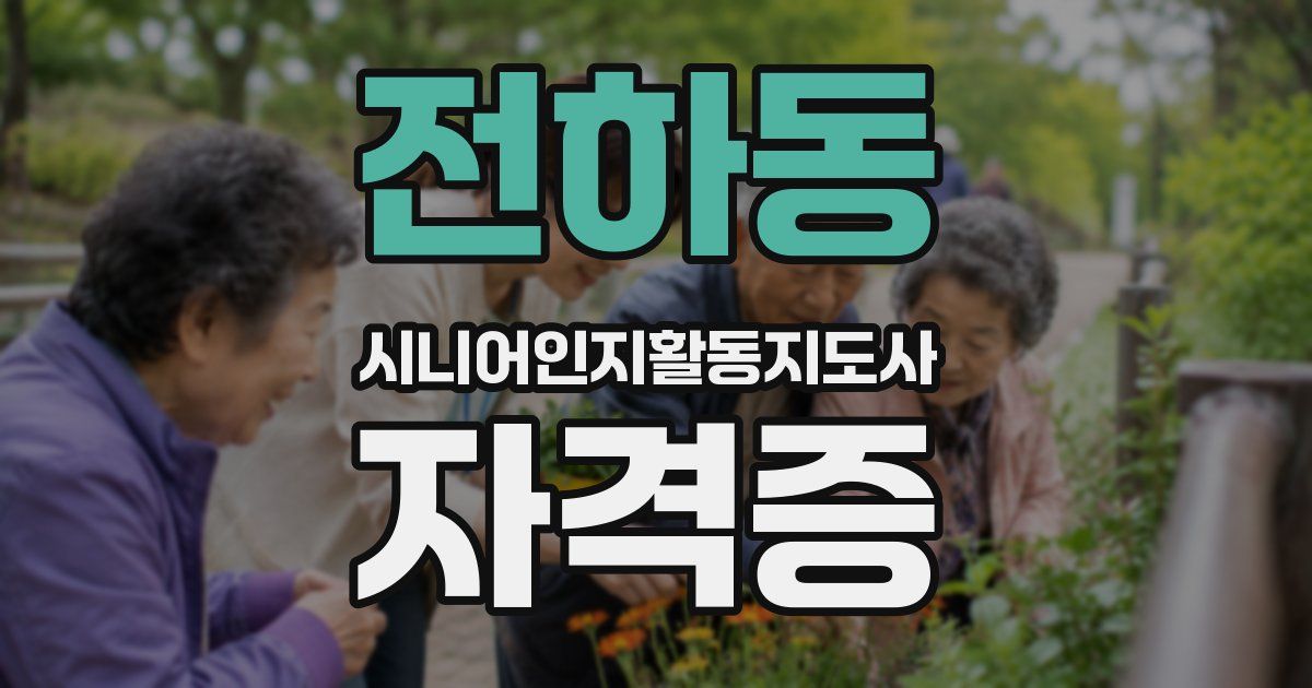 전하동 시니어인지활동지도사 자격증