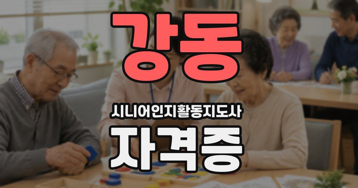 강동 시니어인지활동지도사 자격증