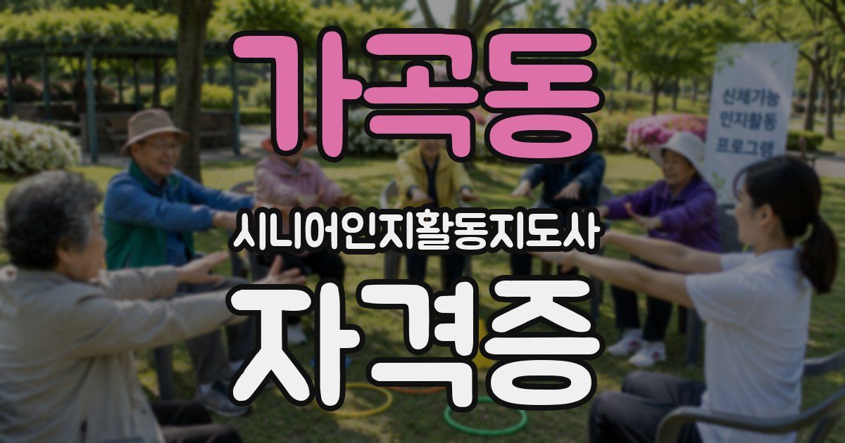 가곡동 시니어인지활동지도사 자격증