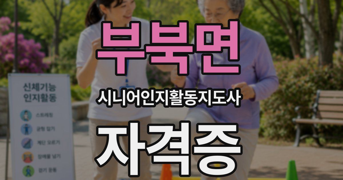 부북면 시니어인지활동지도사 자격증