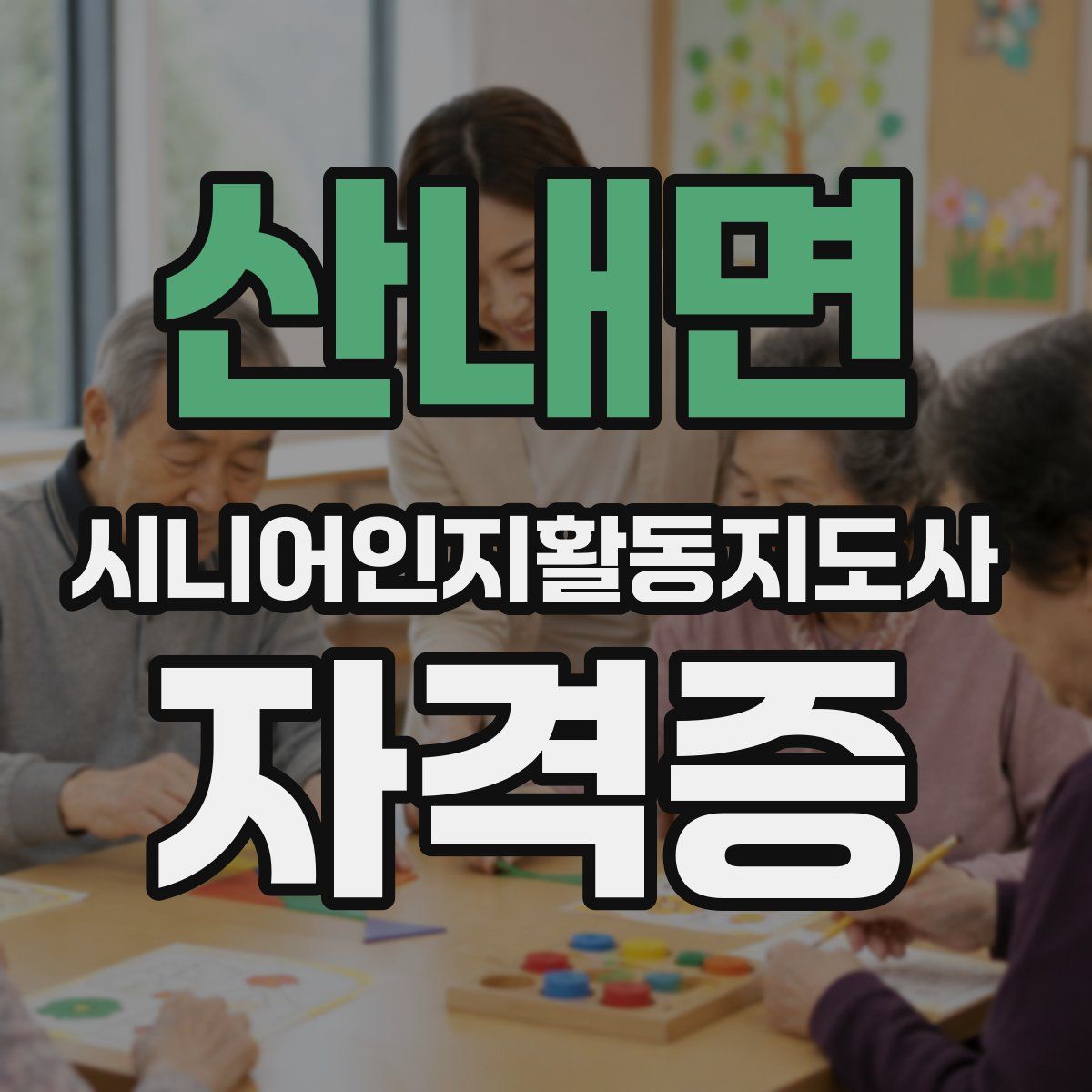 산내면 시니어인지활동지도사 자격증
