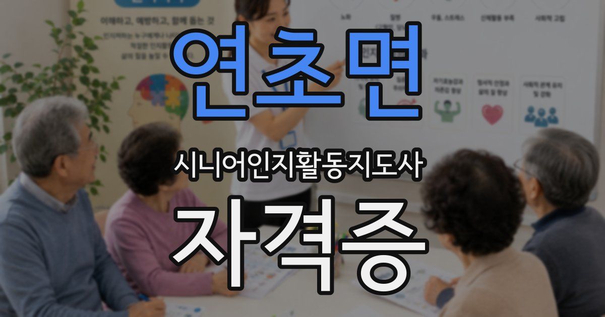 연초면 시니어인지활동지도사 자격증