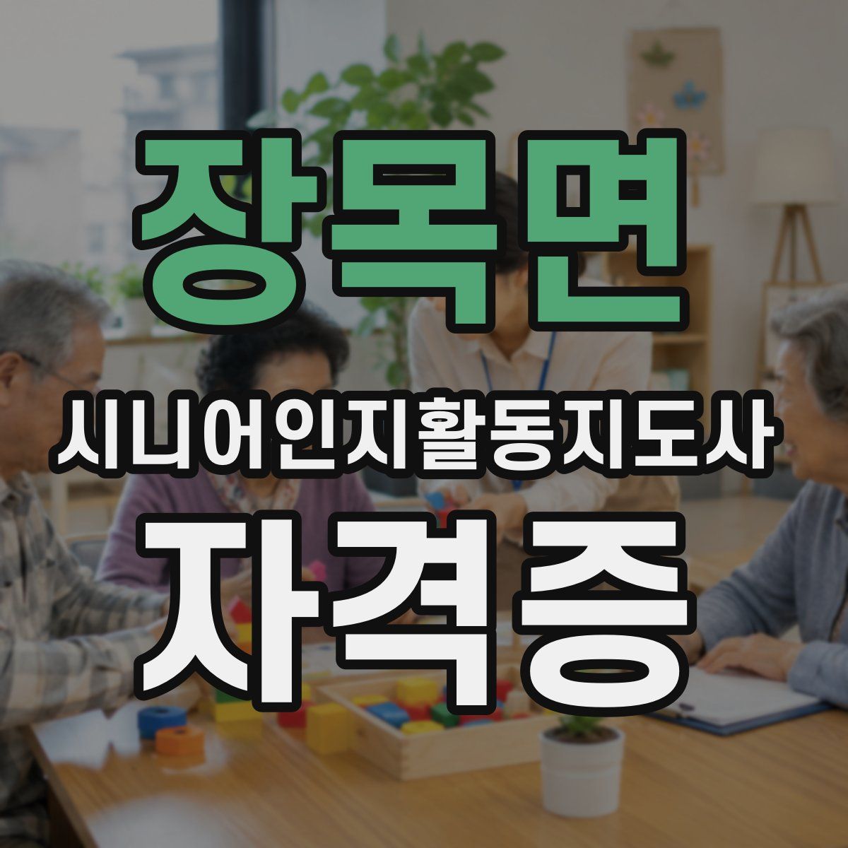 장목면 시니어인지활동지도사 자격증