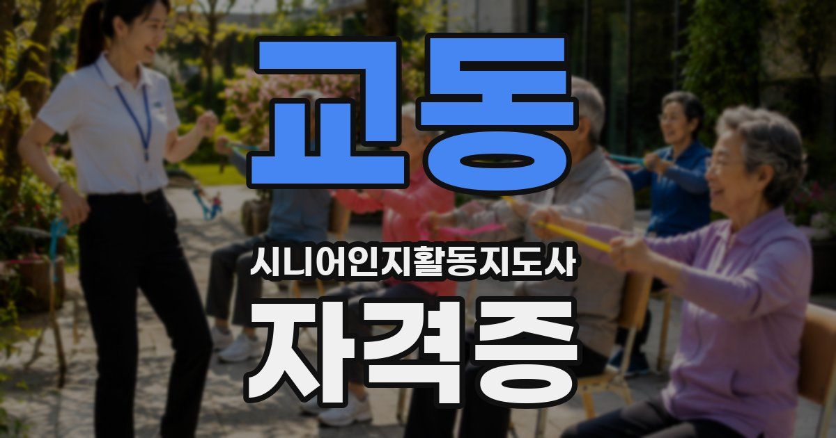교동 시니어인지활동지도사 자격증