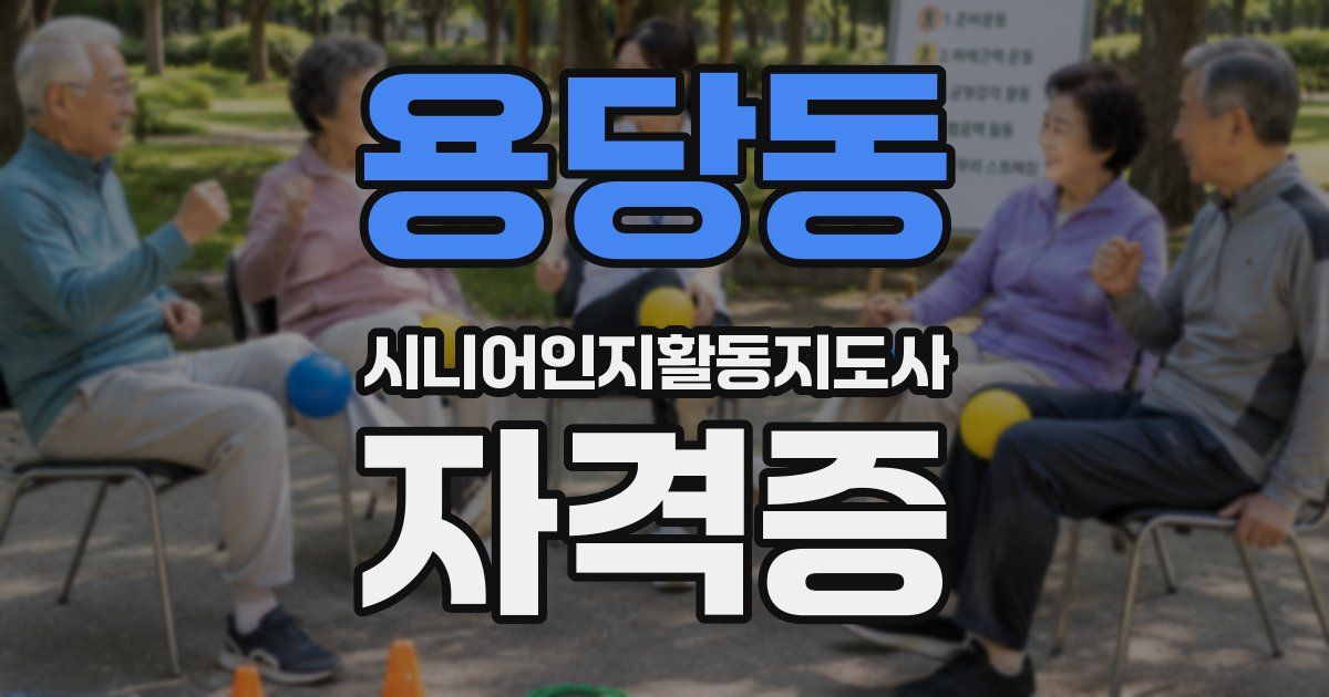 용당동 시니어인지활동지도사 자격증