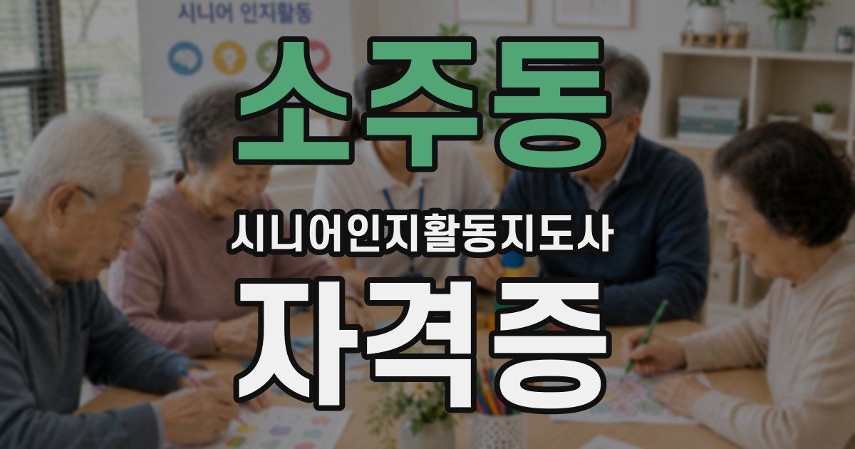 소주동 시니어인지활동지도사 자격증