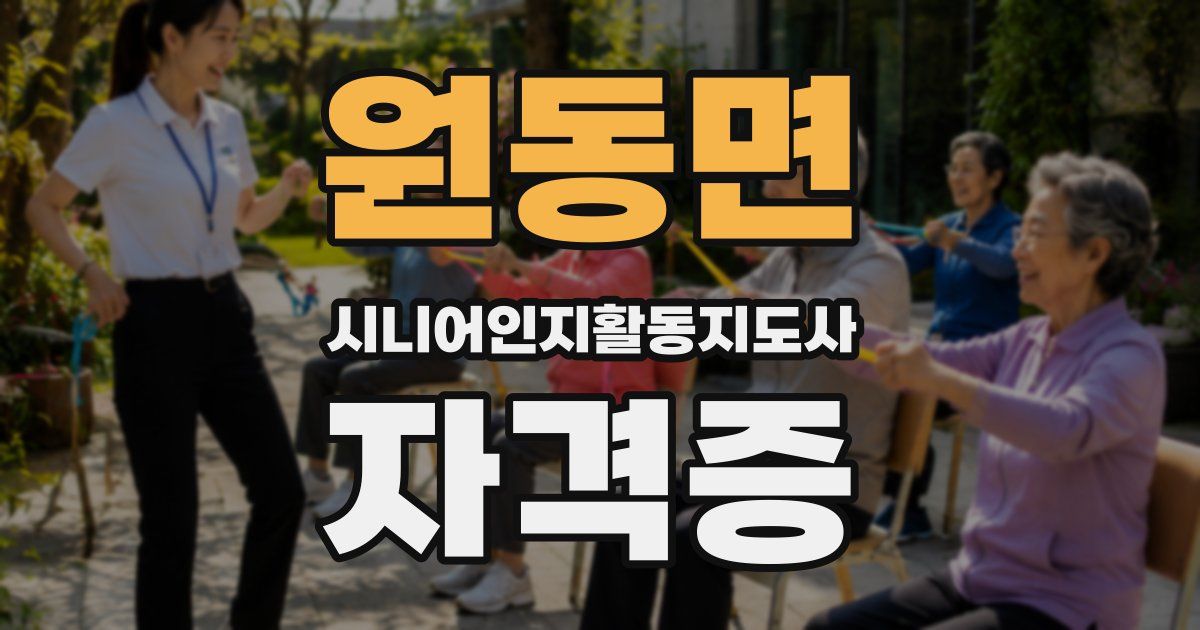 원동면 시니어인지활동지도사 자격증