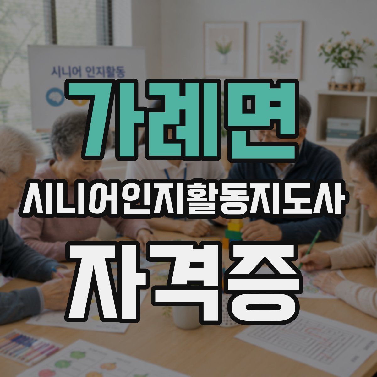 가례면 시니어인지활동지도사 자격증