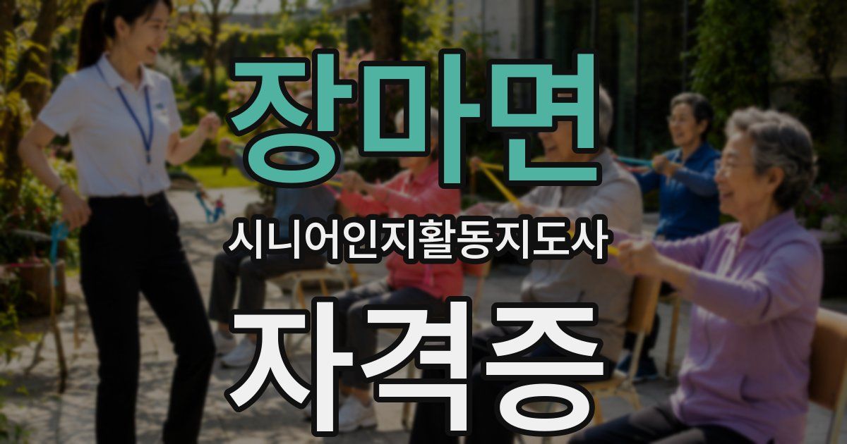 장마면 시니어인지활동지도사 자격증