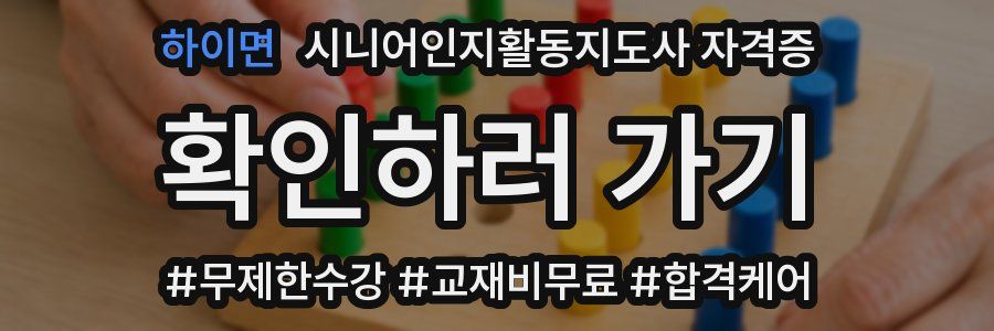 하이면 시니어인지활동지도사 자격증