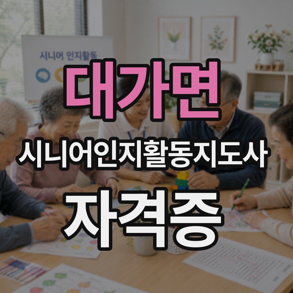 대가면 시니어인지활동지도사 자격증