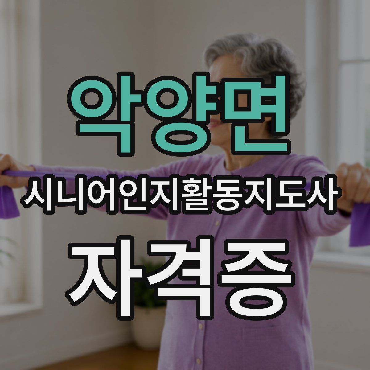 악양면 시니어인지활동지도사 자격증