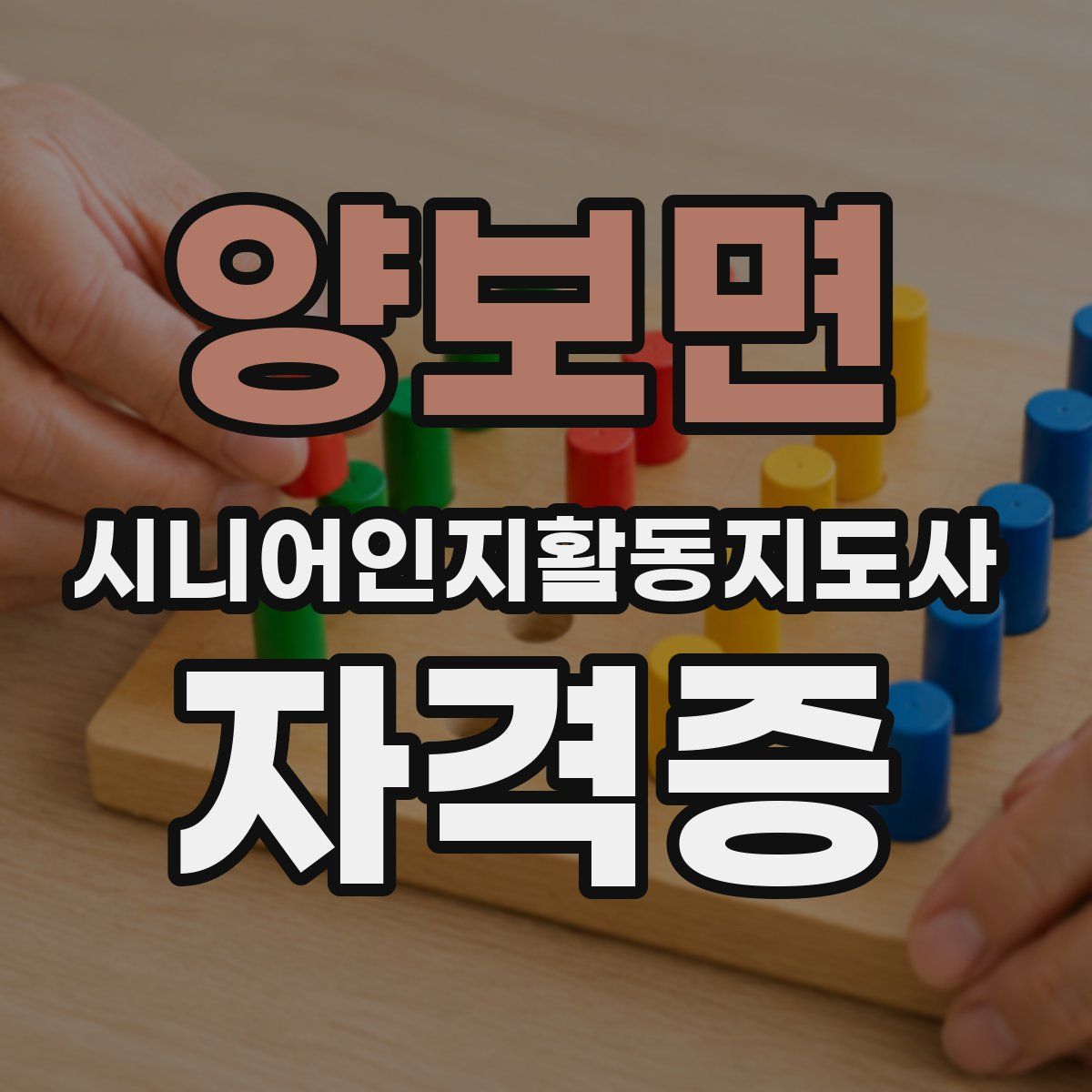 양보면 시니어인지활동지도사 자격증