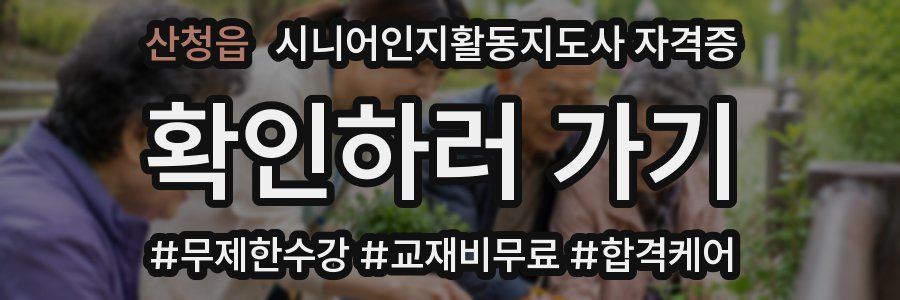 산청읍 시니어인지활동지도사 자격증