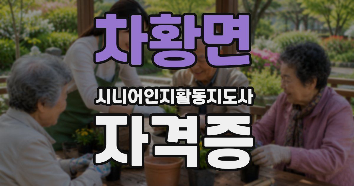 차황면 시니어인지활동지도사 자격증
