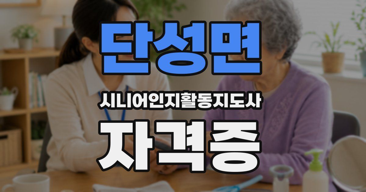 단성면 시니어인지활동지도사 자격증