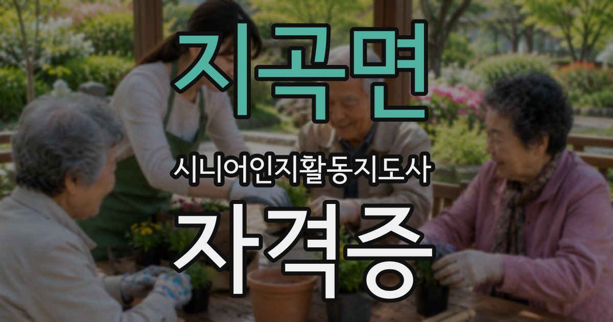 지곡면 시니어인지활동지도사 자격증