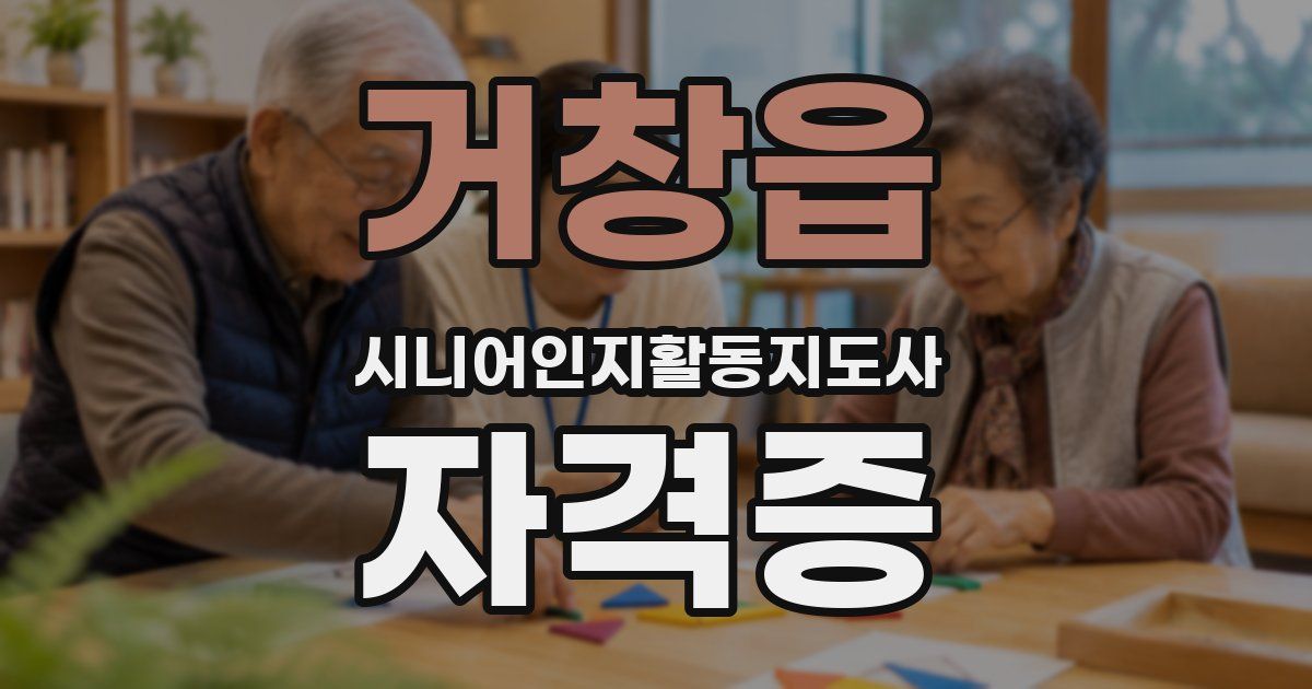 거창읍 시니어인지활동지도사 자격증