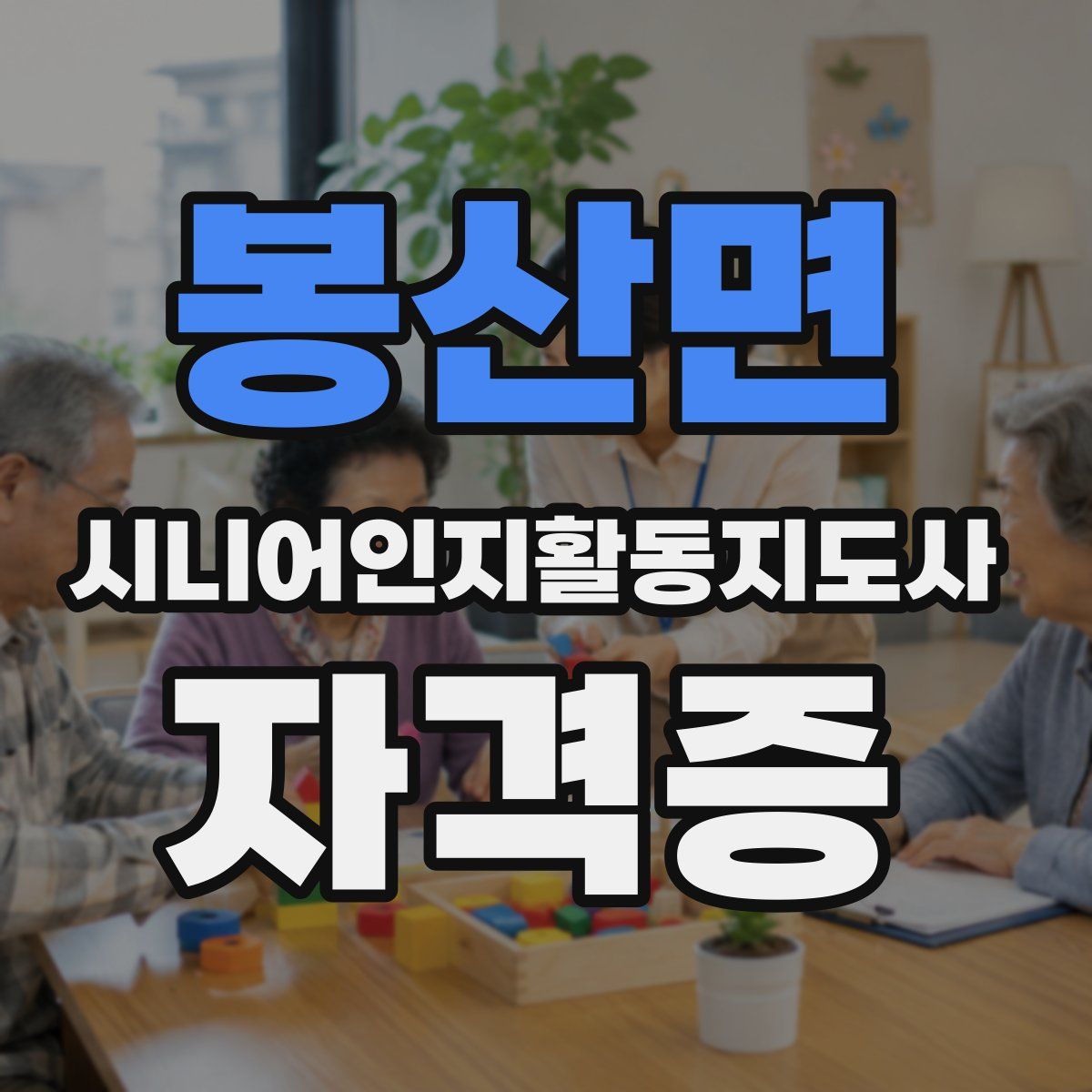 봉산면 시니어인지활동지도사 자격증
