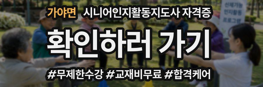 가야면 시니어인지활동지도사 자격증