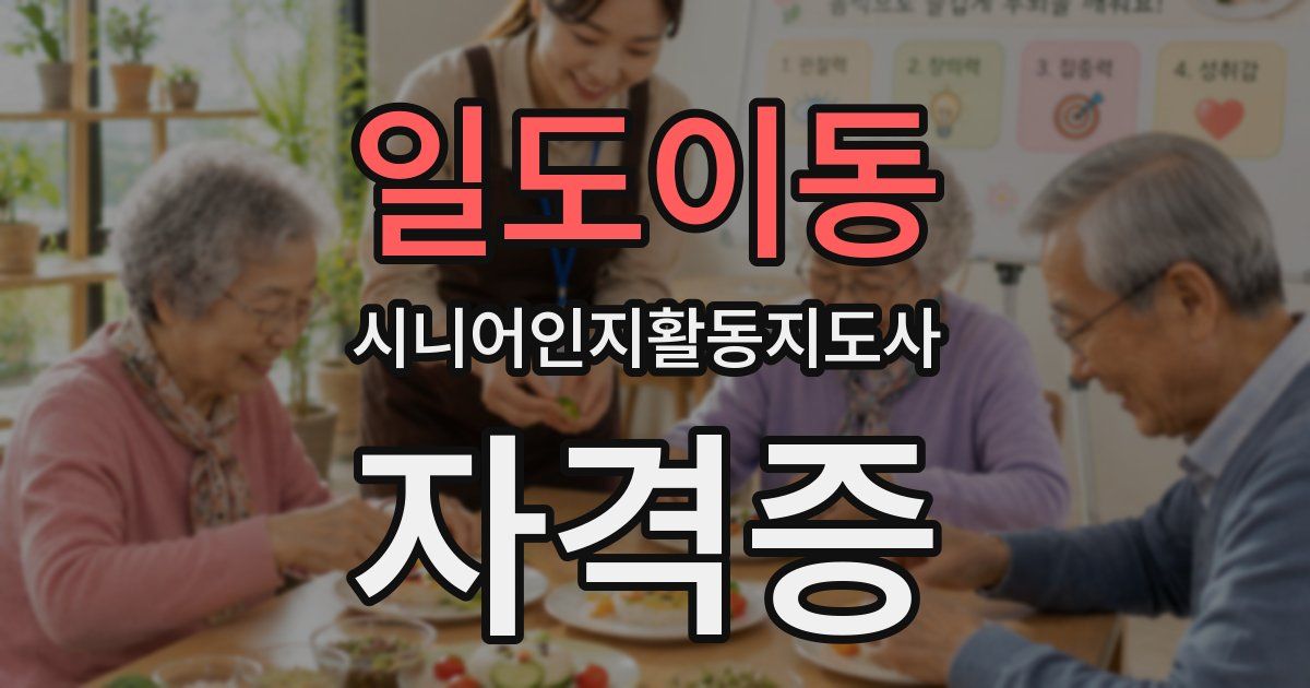 일도이동 시니어인지활동지도사 자격증