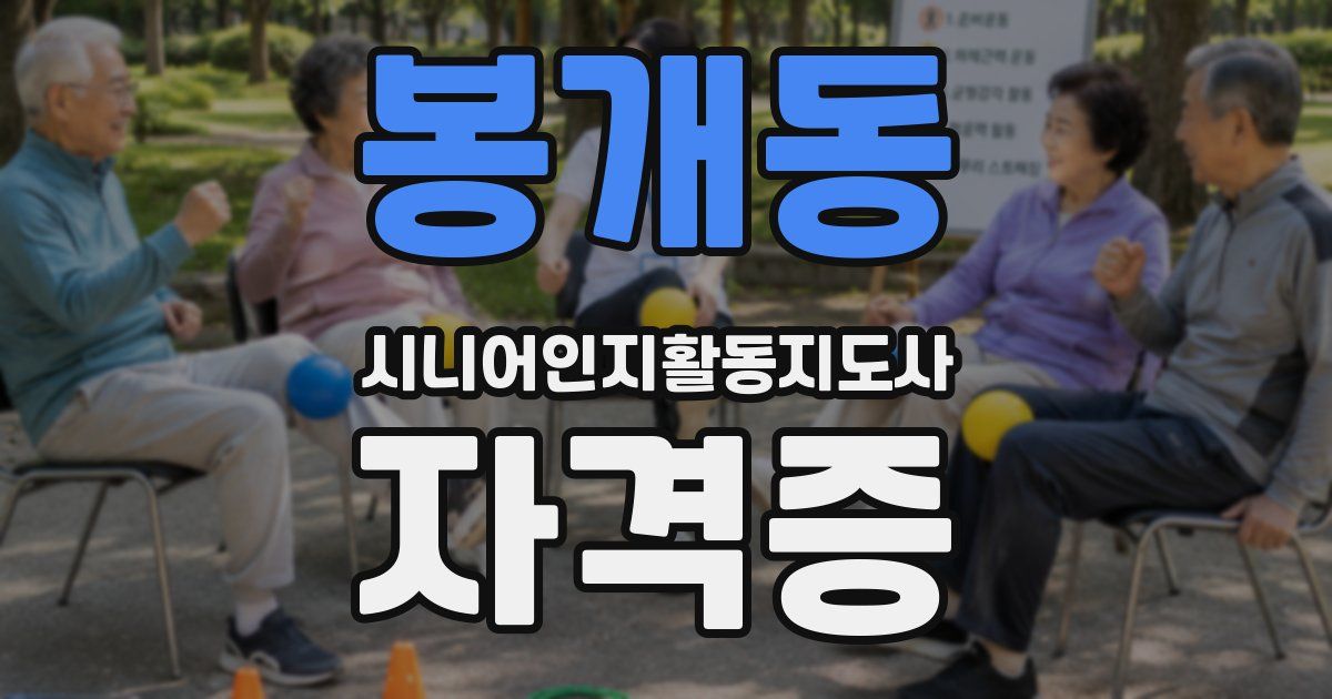 봉개동 시니어인지활동지도사 자격증