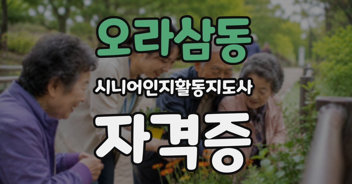 오라삼동 시니어인지활동지도사 자격증