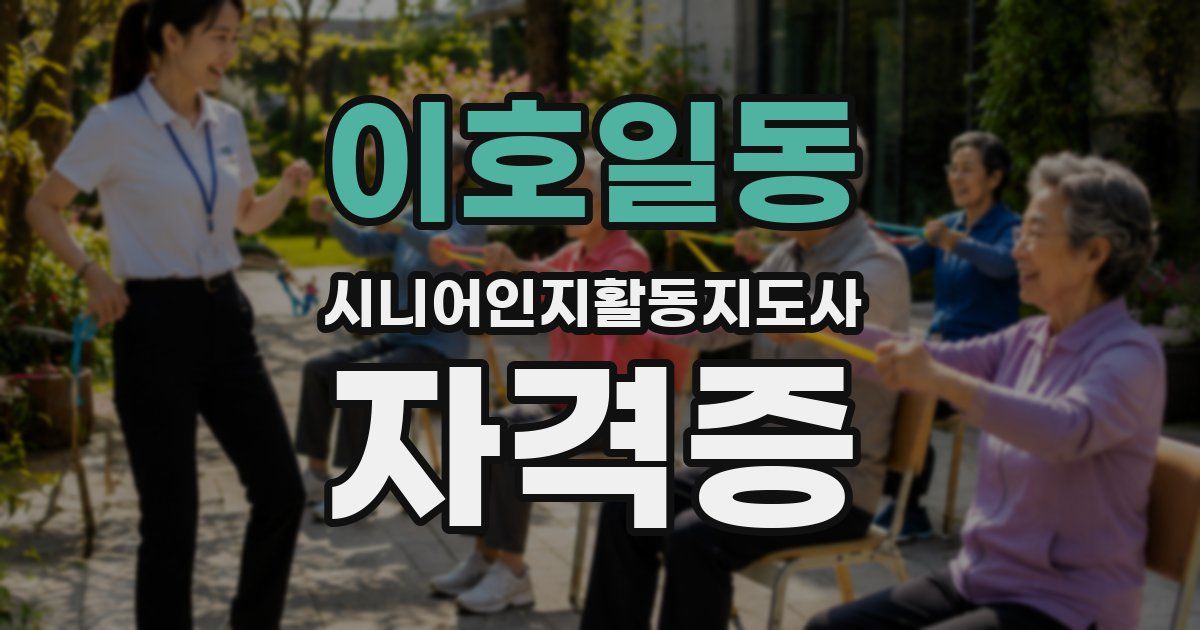 이호일동 시니어인지활동지도사 자격증