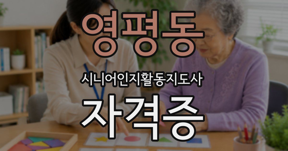 영평동 시니어인지활동지도사 자격증
