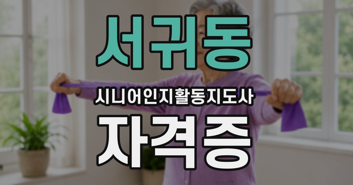 서귀동 시니어인지활동지도사 자격증