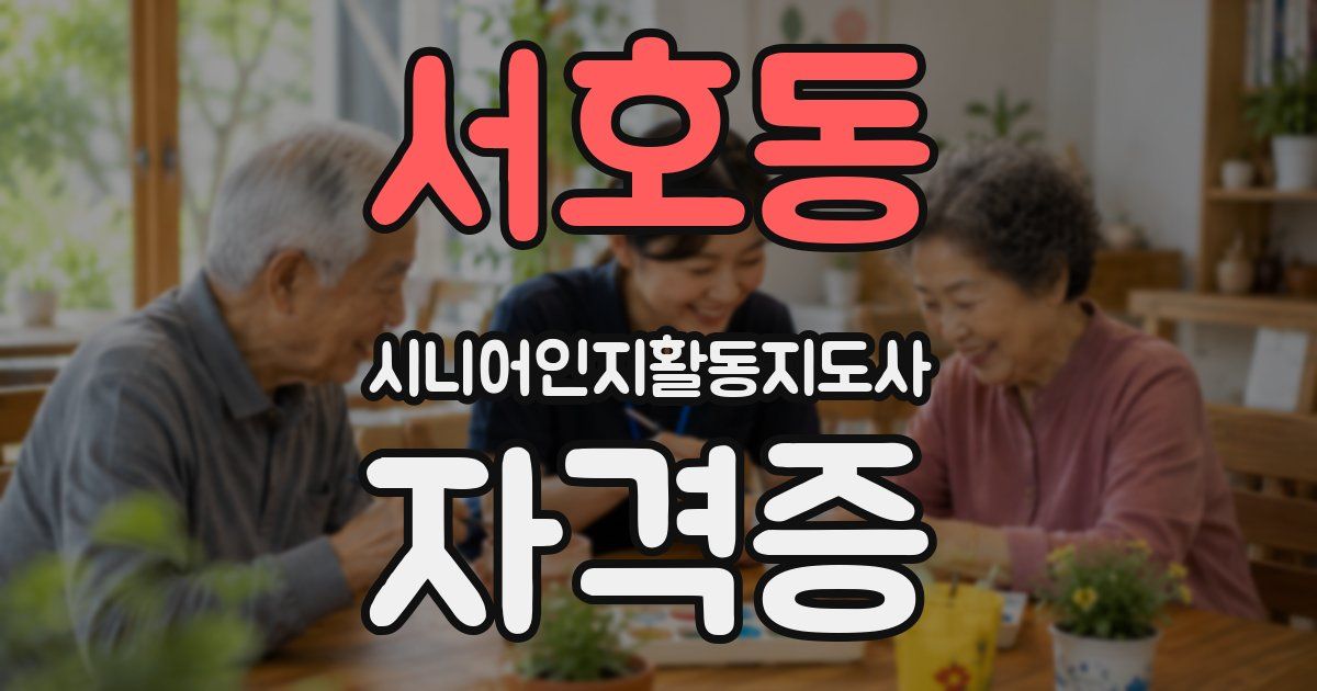 서호동 시니어인지활동지도사 자격증