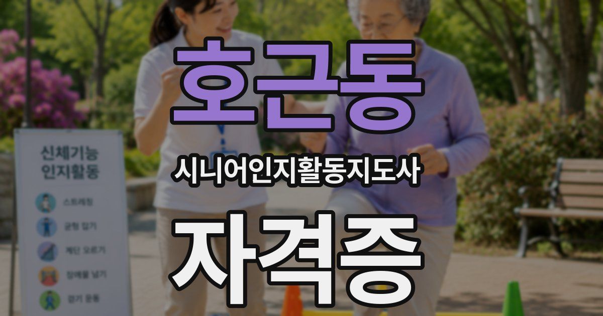 호근동 시니어인지활동지도사 자격증