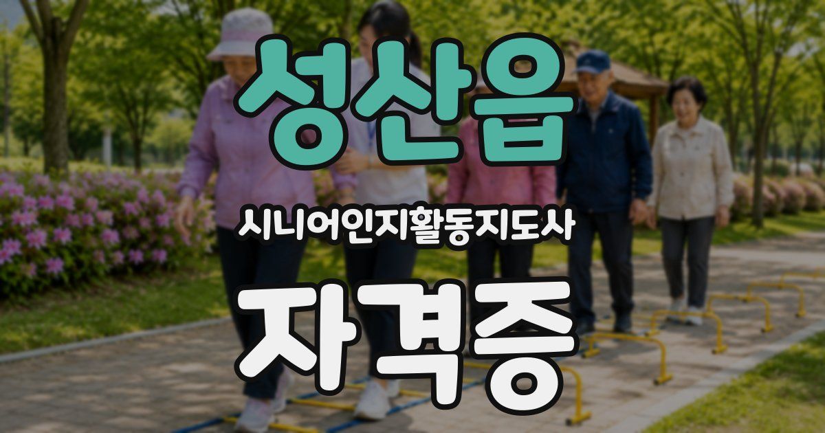 성산읍 시니어인지활동지도사 자격증