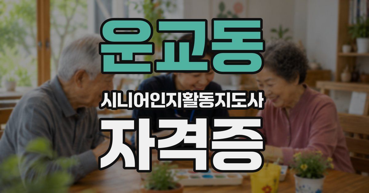 운교동 시니어인지활동지도사 자격증