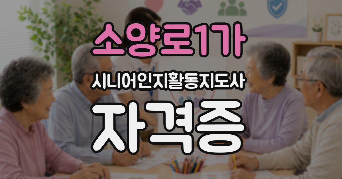 소양로1가 시니어인지활동지도사 자격증