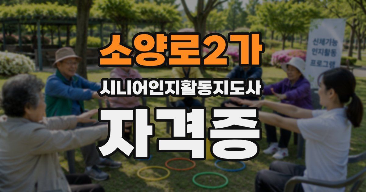 소양로2가 시니어인지활동지도사 자격증