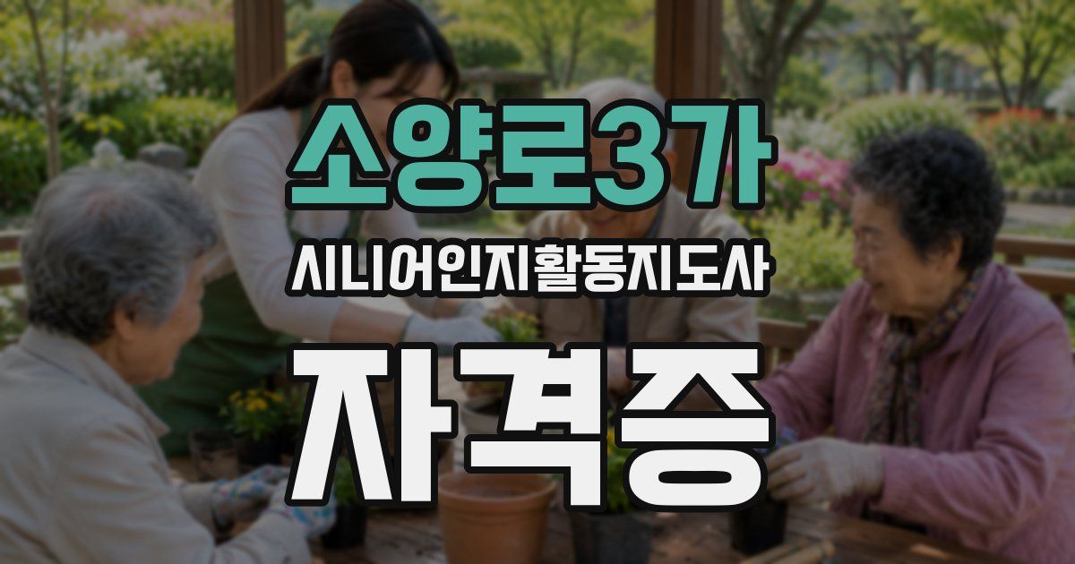 소양로3가 시니어인지활동지도사 자격증