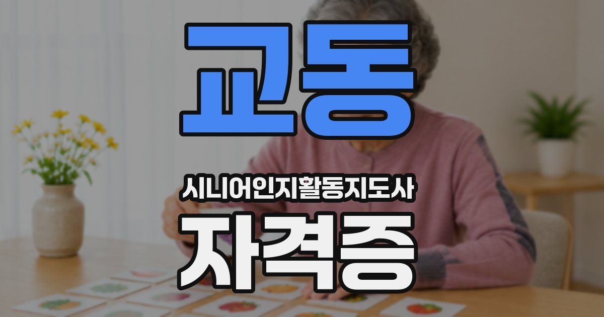 교동 시니어인지활동지도사 자격증