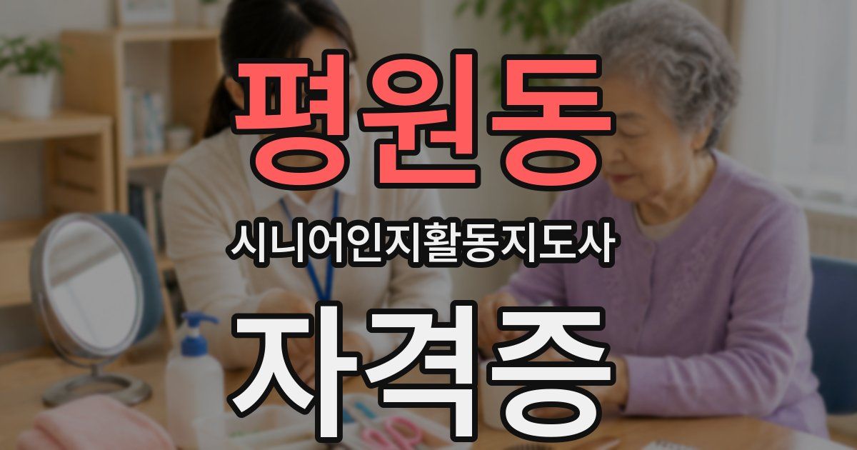 평원동 시니어인지활동지도사 자격증