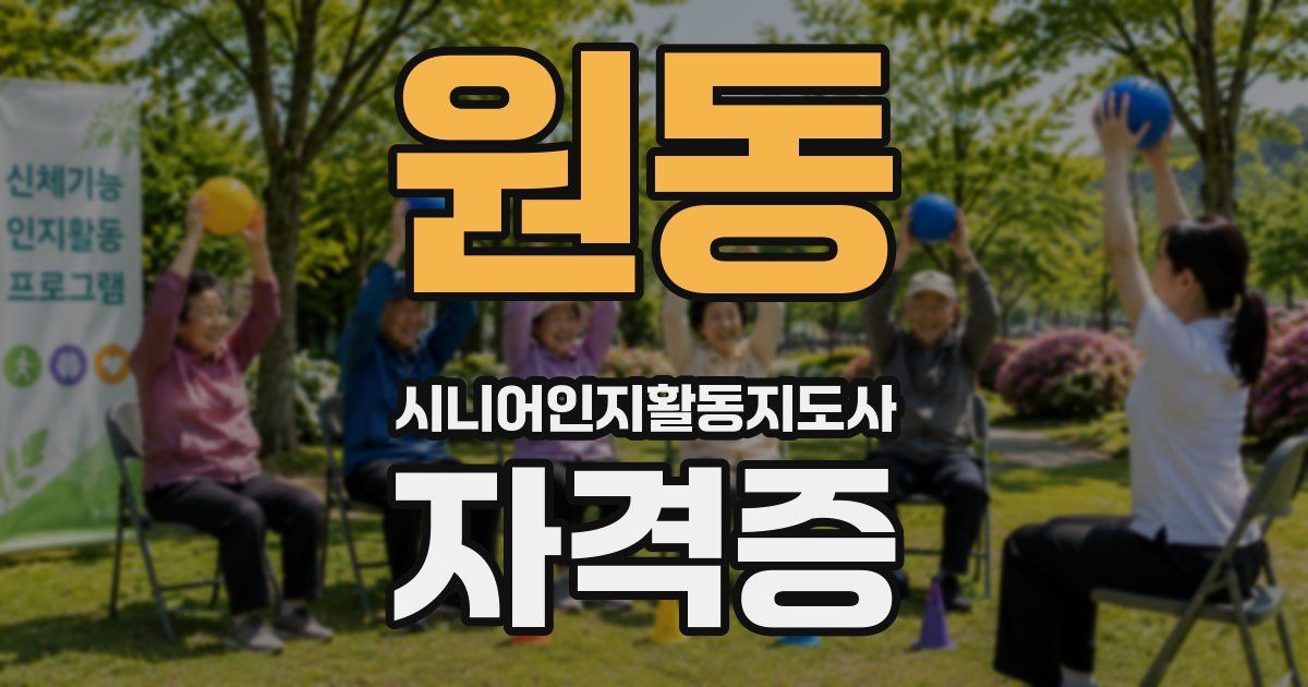 원동 시니어인지활동지도사 자격증