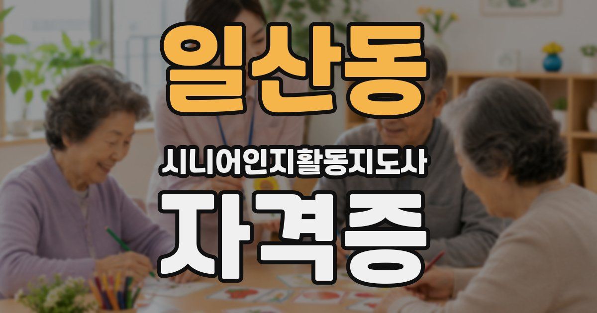 일산동 시니어인지활동지도사 자격증