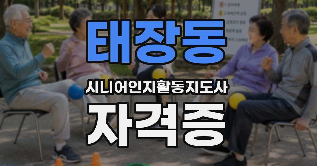 태장동 시니어인지활동지도사 자격증