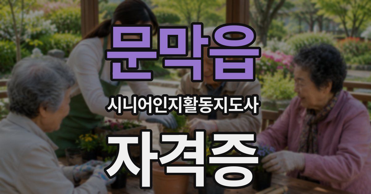 문막읍 시니어인지활동지도사 자격증