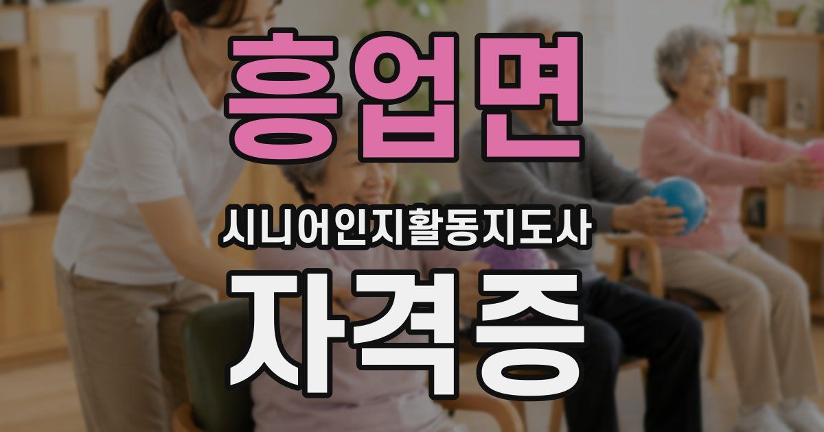 흥업면 시니어인지활동지도사 자격증