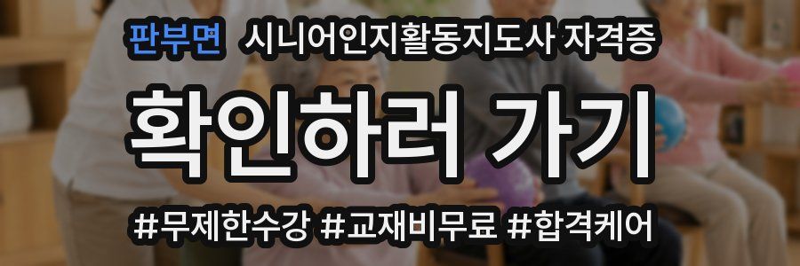 판부면 시니어인지활동지도사 자격증