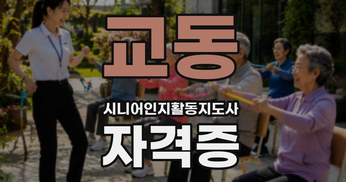 교동 시니어인지활동지도사 자격증