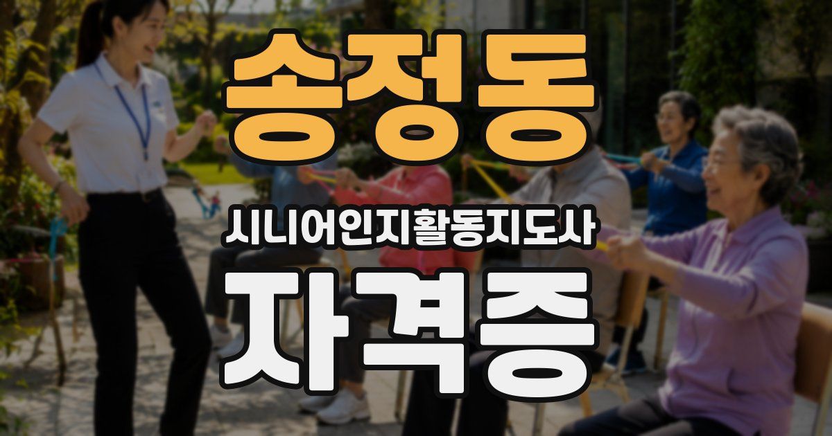 송정동 시니어인지활동지도사 자격증