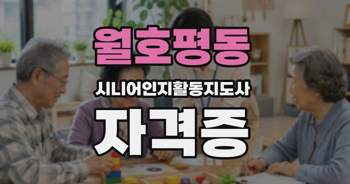 월호평동 시니어인지활동지도사 자격증