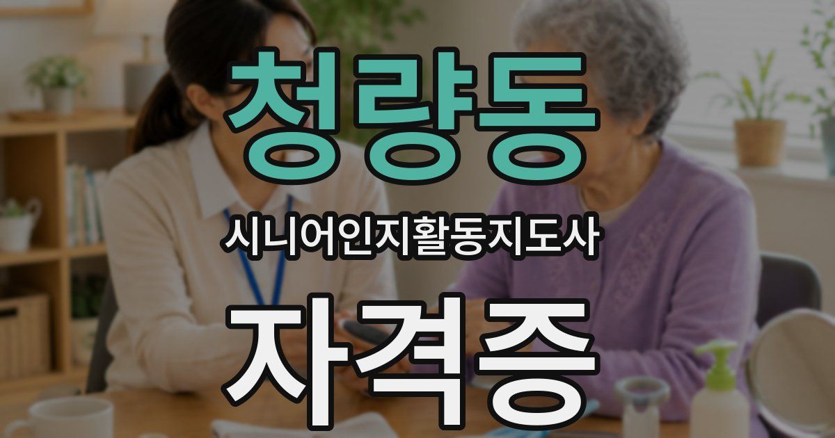 청량동 시니어인지활동지도사 자격증