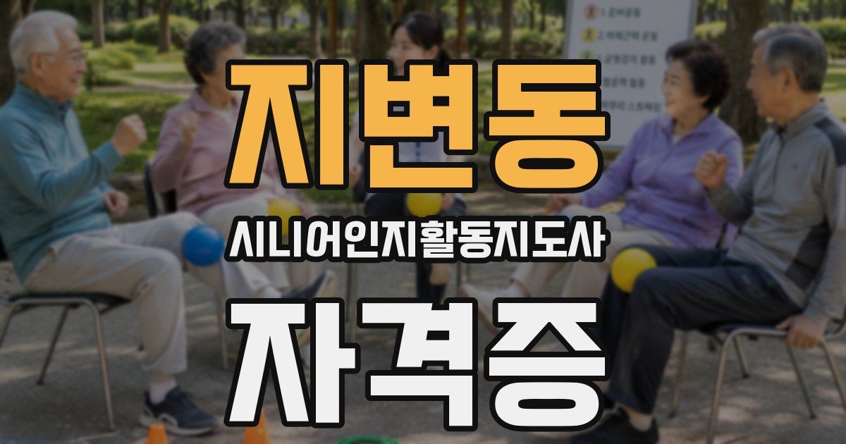 지변동 시니어인지활동지도사 자격증
